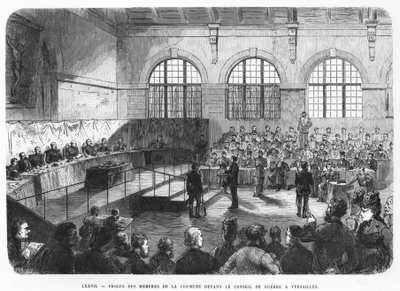 Members of the Commune being court martialled at Versailles by French School